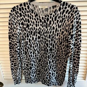 Hobbs Black and White Leopard Print Sweater